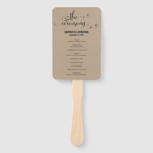 Rustikale Moderne wir machen SkriptWedding Program Fächer (Vorderseite)