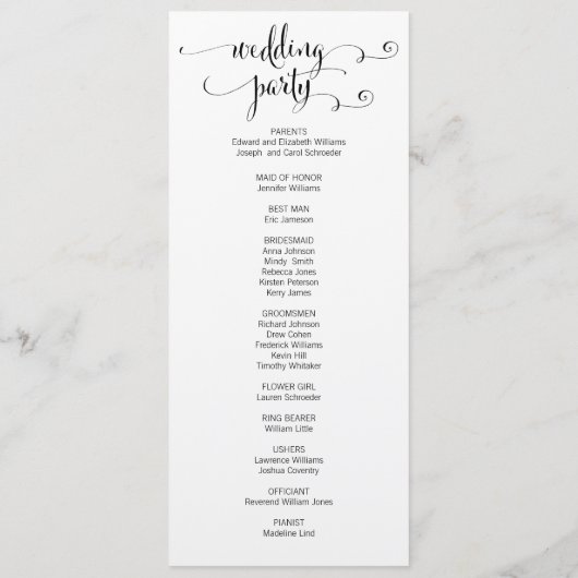 Rustikale Moderne wir machen SkriptWedding Program Programm (Rückseite)