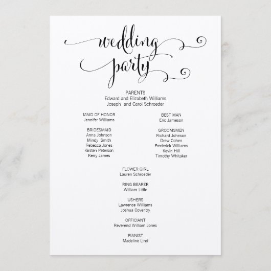 Rustikale Moderne wir machen SkriptWedding Program Programm (Rückseite)