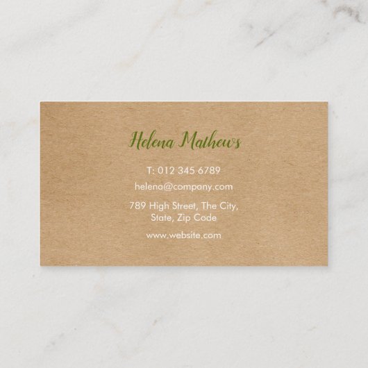 Rustikale, moderne Zitronenwälder Visitenkarte (Rückseite)