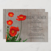 Rustikale Mohnblumen-Brautparty-Einladungen Einladung (Vorne/Hinten)