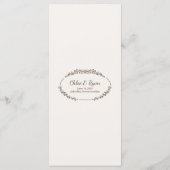 Rustikale Monchrome Floral Wedding Menükarte (Rückseite)