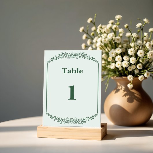 Rustikale Monchrome Floral Wedding Tischnummer