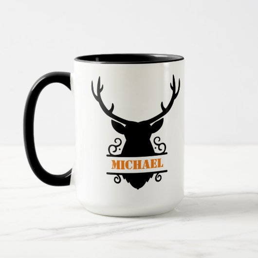 Rustikale Monogram Buck Jagd Tasse (Links)