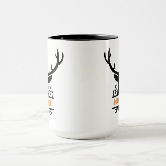 Rustikale Monogram Buck Jagd Tasse (Zentrum)
