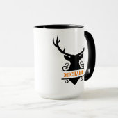 Rustikale Monogram Buck Jagd Tasse (VorderseiteRechts)