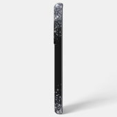 Rustikale Monogram Classic Glitzer schwarz und sil Samsung Galaxy Hülle (Rückseite (Horizontal))