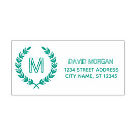 Rustikale Monogram-Familienname - Benutzerdefinier Permastempel