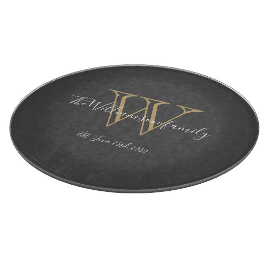 Rustikale Monogramm Anfangsname Name Chic Schneidebrett (Ecke)