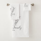 Rustikale Monogramm aus der Familie mit personalis Badhandtuch Set (Insitu)
