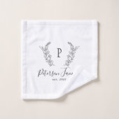 Rustikale Monogramm aus der Familie mit personalis Badhandtuch Set (Waschlappen)