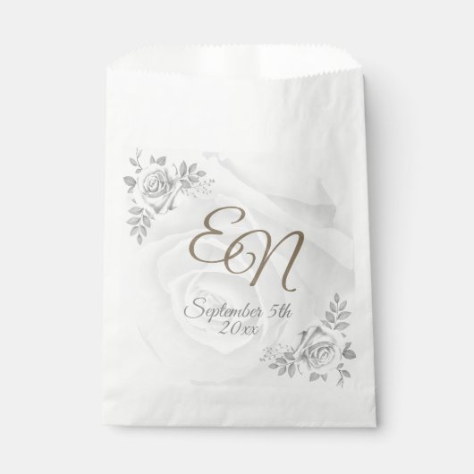 Rustikale Monogramm Blume Hochzeit Geschenktütchen (Vorderseite)