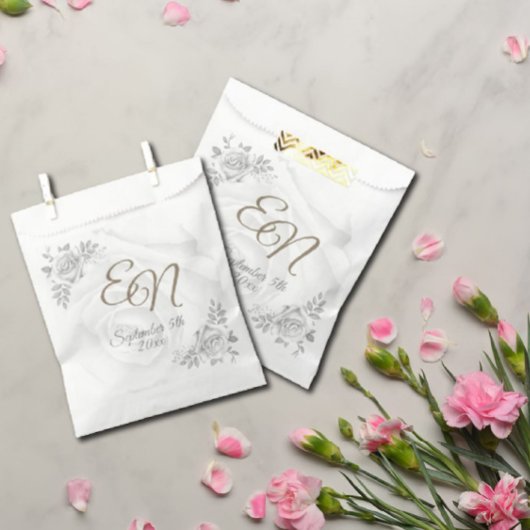 Rustikale Monogramm Blume Hochzeit Geschenktütchen