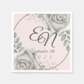 Rustikale Monogramm Blume Hochzeit Serviette (Vorderseite)