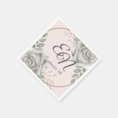 Rustikale Monogramm Blume Hochzeit Serviette (Ecke)