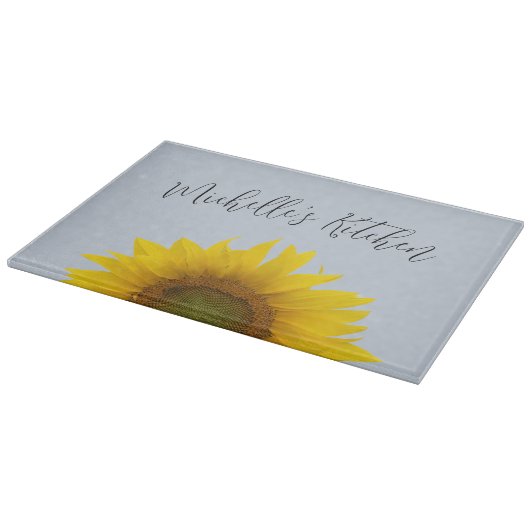 Rustikale Monogramm-Blumenblüte Schneidebrett (Ecke)