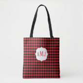 Rustikale Monogramm Büffel Karo individuell Tasche (Vorderseite)