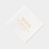 Rustikale Monogramm einfache Hochzeit Servietten Mit Folie (Rechts)