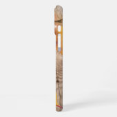 Rustikale Monogramm erste Autumn Leaf Lights Wood iPhone Hülle (Linke Seite)