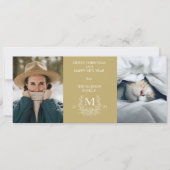 Rustikale Monogramm Fotokarte für den Urlaub Feiertagskarte (Vorderseite)