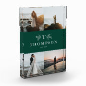 Rustikale, monogramm-grüne Hochzeitscollage Fotoblock (Links)