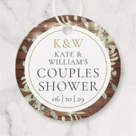 Rustikale Monogramm Grünpaare Polterabend Geschenkanhänger