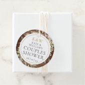 Rustikale Monogramm Grünpaare Polterabend Geschenkanhänger (Beispiel)