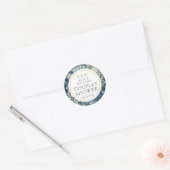 Rustikale Monogramm Grünpaare Polterabend Runder Aufkleber (Umschlag)