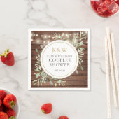 Rustikale Monogramm Grünpaare Polterabend Serviette (Beispiel)