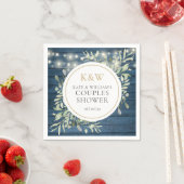 Rustikale Monogramm Grünpaare Polterabend Serviette (Beispiel)