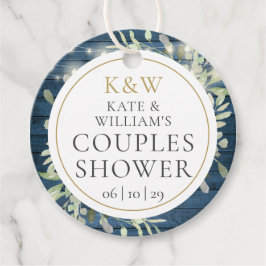 Rustikale Monogramm-Grünzeug-Hochzeitsshower für P Geschenkanhänger