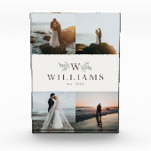 Rustikale Monogramm-Hochzeitscollage Fotoblock (Vorderseite)