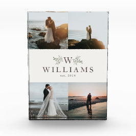 Rustikale Monogramm-Hochzeitscollage Fotoblock