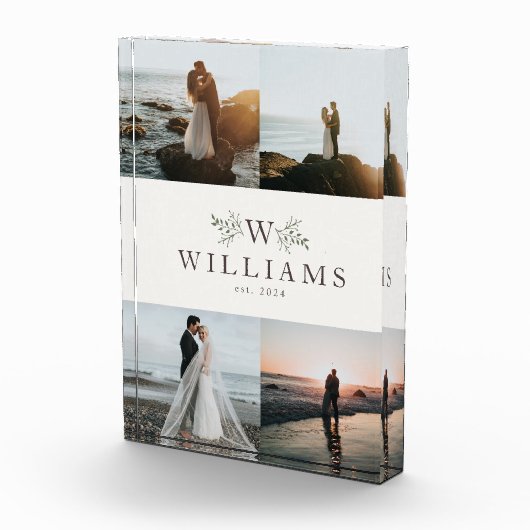 Rustikale Monogramm-Hochzeitscollage Fotoblock (Rechts)