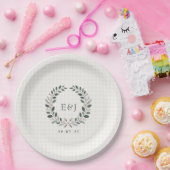 Rustikale Monogramm-I-Do-BBQ-Hochzeit Pappteller (Party)