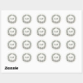 Rustikale Monogramm-I-Do-BBQ-Hochzeit Runder Aufkleber (Blatt)