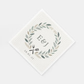 Rustikale Monogramm-I-Do-BBQ-Hochzeit Serviette (Ecke)