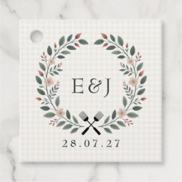 Rustikale Monogramm-Ich-mache-BBQ Geschenkanhänger