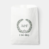 Rustikale Monogramm-Ich-mache-BBQ-Hochzeitsbrause Geschenktütchen (Vorderseite)