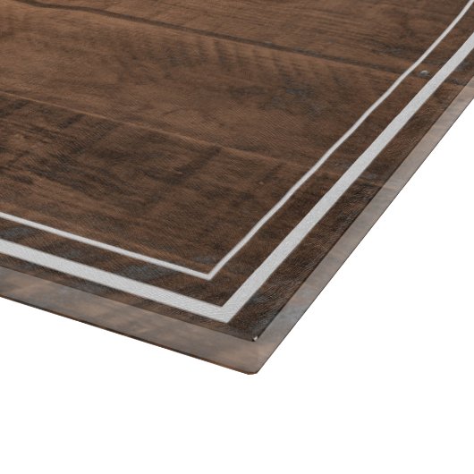 Rustikale Monogramm-Imitat Schneidebrett (Ecke)