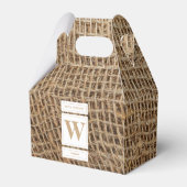 Rustikale Monogramm-Initiale aus Jute Geschenkschachtel (Rückseite)