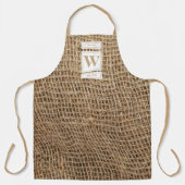 Rustikale Monogramm-Initiale aus Jute Schürze (Vorderseite)