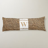 Rustikale Monogramm-Initiale aus Jute Seitenschläferkissen (Rückseite)