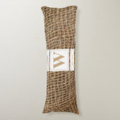 Rustikale Monogramm-Initiale aus Jute Seitenschläferkissen (Vorderseite Vertikal)