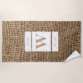 Rustikale Monogramm-Initiale aus Jute Strandtuch (Vorderseite)