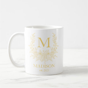 Rustikale Monogramm Jasmin personalisiert Kaffeetasse