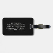 Rustikale monogramm-Kennzeichnung für schwarz-weiß Gepäckanhänger (Rückseite horizontal)