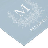 Rustikale Monogramm Pewter Blau personalisiert ers Kurzer Tischläufer (Ecke)