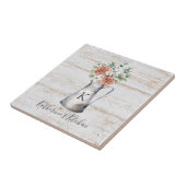 Rustikale Monogramm-Rose Eukalyptus-Baumwolle in e Fliese (Seite)