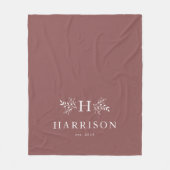 Rustikale Monogramm-Rose, frisch verstaut Fleecedecke (Vorderseite)